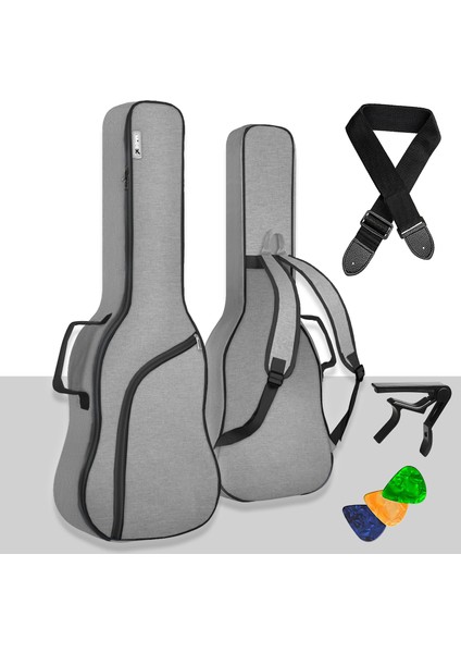 Midex CS-41PAK Akustik Gitar Çantası Soft Case Kılıf Gigbag (Askı Capo Pena Dahil)