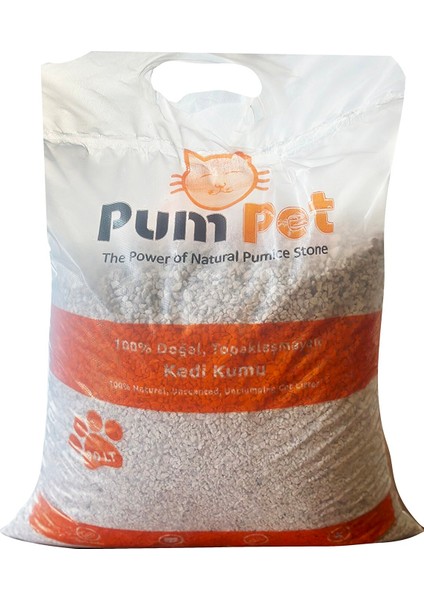 Pumice World Pum Pet Topaklaşmaz Kedi Kumu Kokusuz Kalın(1-7mm) Tane Topaklanmaz Çok Hafif 4,5 Litre