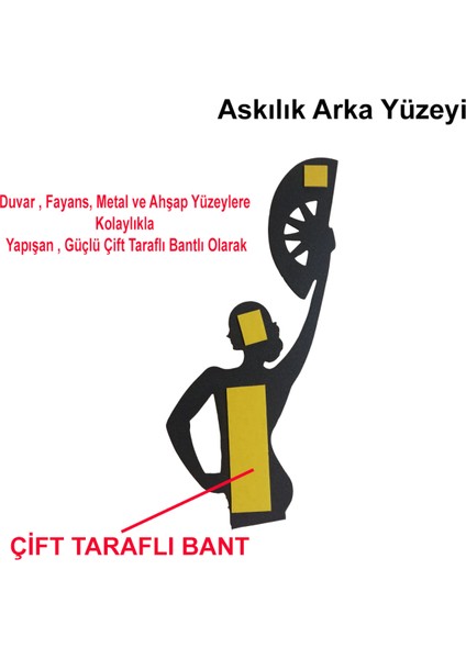 Flemenko Yapan Kadın Mutfak Havlu ve Elbezi Askısı