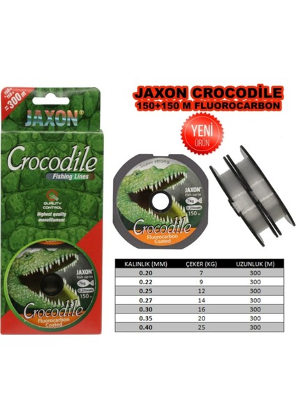 Crocodile Fluocarbon Misina 150+150MT. 0,27 mm