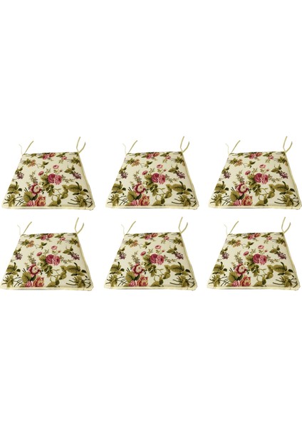 Sandalye Minderi Eko Fermuarlı Süngerli-6 Adet(Ingiliz Gülü)Yıkanabilir fiyatları