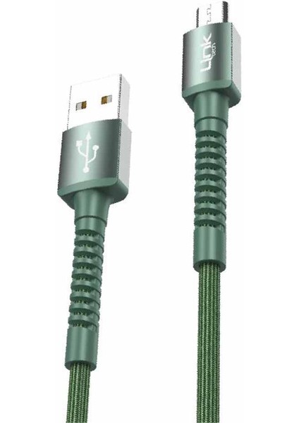 K551 Micro USB Metal Başlı Data/şarj Kablosu 3A 1mt