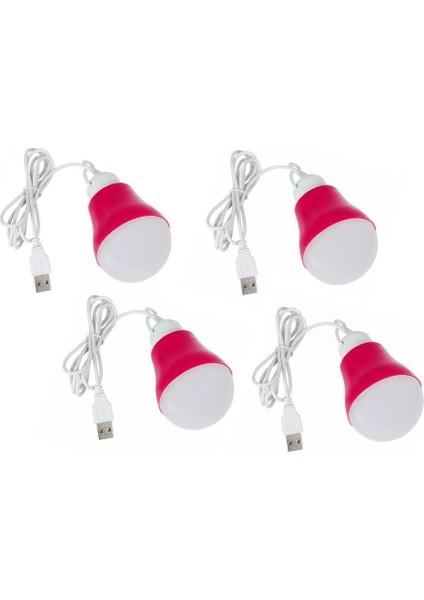 5W 6V USB Kablolu Beyaz LED Ampul - 4ADET