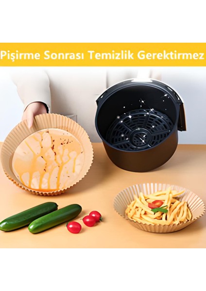 Büyük Boy Fritöz Pişirme Kağıdı Xl-Xxl  Uygun Air Fryer Tüm Markalara Uygun 100 Adet