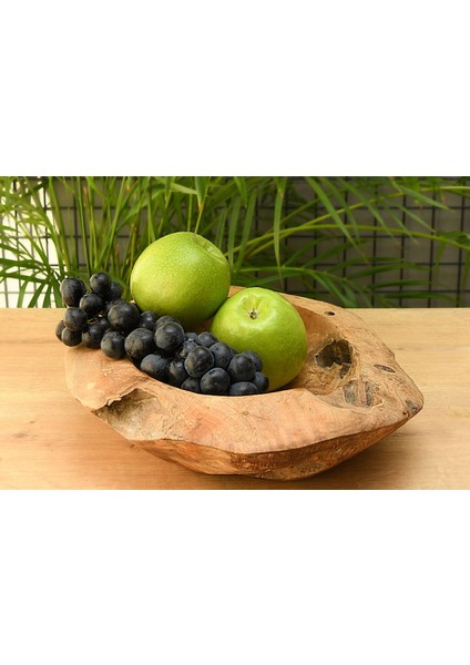 Teak Ağacı El Yapımı Servis Tabağı 30*30*8cm