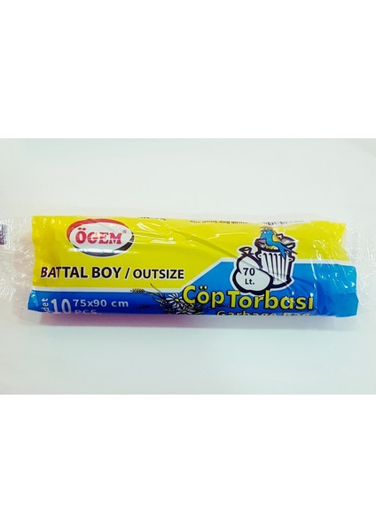 Battal Boy Çöp Torbası 75 x 90 cm 50 Adet Rulo