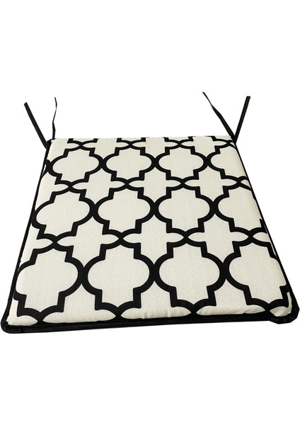 Sandalye Minderi Eko 2 Adet Bağcıklı Bahçe Minderi (Alaçatı)Yıkanabilir