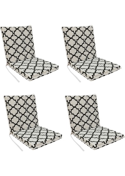 Sandalye Minderi Arkalıklı Lastikli Fermuarlı Süngerli-4 Adet(Alaçatı)Yıkanabilir