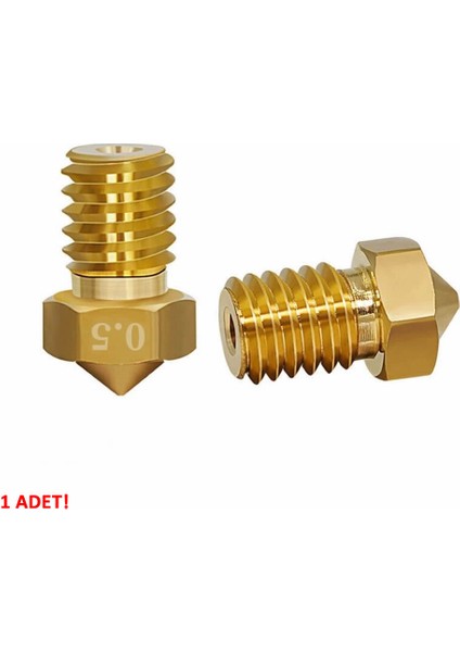 0.5mm x 1.75MM M6 Prinç Nozzle 3D Yazıcı Printer 1.75MM Filament Uyum Mk8 Cr-10 CR-10S Ender 3