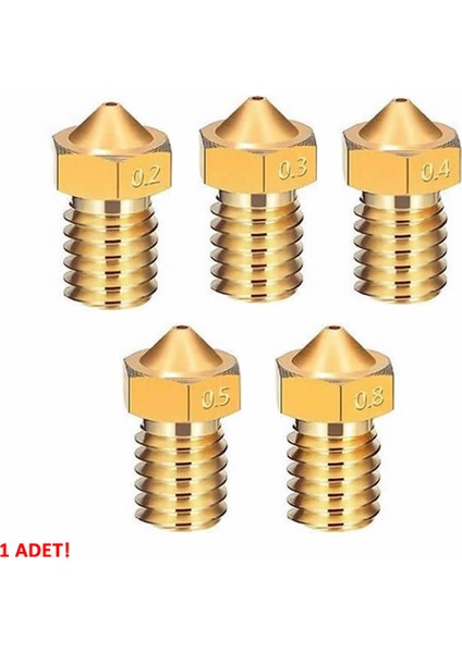 0.5mm x 1.75MM M6 Prinç Nozzle 3D Yazıcı Printer 1.75MM Filament Uyum Mk8 Cr-10 CR-10S Ender 3