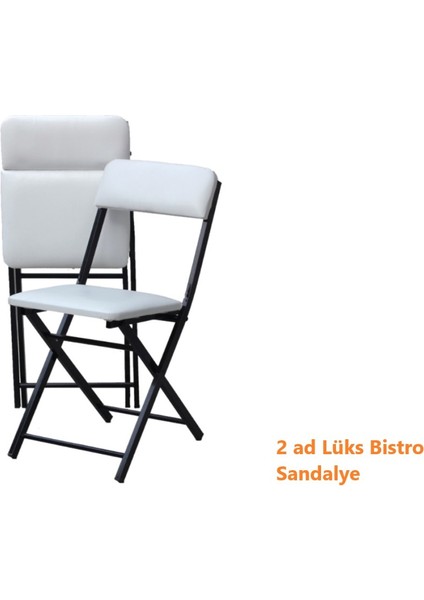 Sandalye 2 Ad Lüks Siyah Deri Bistro