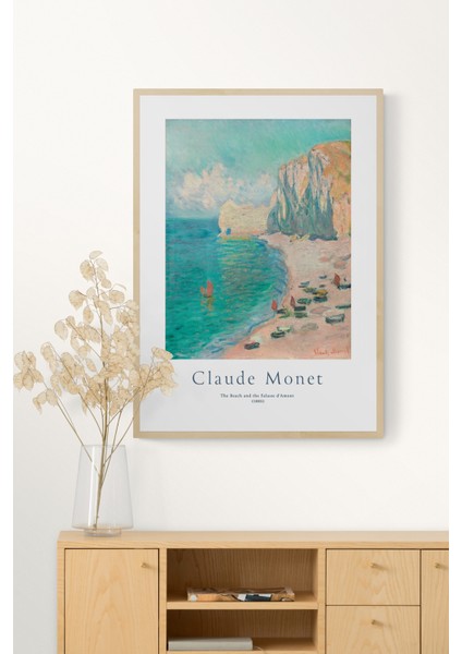 Tablodesclaude Monet - The Beach And The Falaise D'amont Tablo Posteri Ünlü Ressamların Eserleri