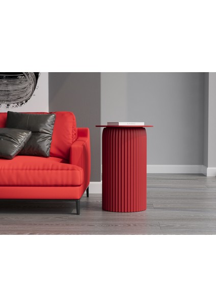 Echo Furniture Seton Rubin Kırmızı Sehpa 65 cm