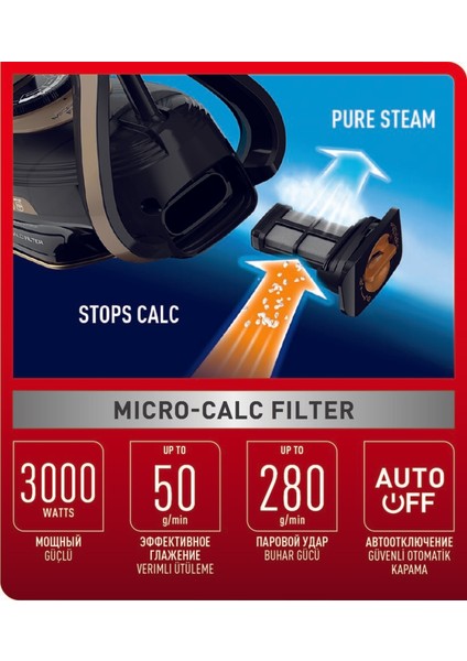 FV8066E0 Puregliss Maldives & Black 3000 Watt Buharlı Ütü - 1830008649