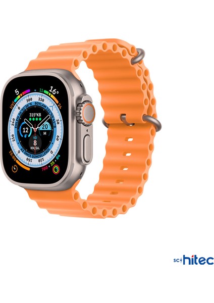 42-44MM Yeni Nesil Apple Uyumlu Akıllı Saat Kordonu Turuncu