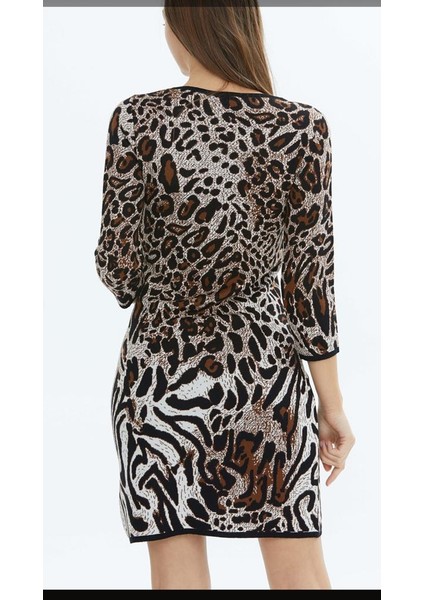 Boutique Bade Leopar Desenli Triko Elbise