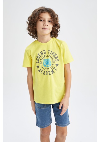 Erkek Çocuk Bisiklet Yaka Kısa Kollu Tişört Y6478A622HS