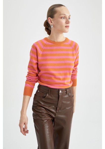 Relax Fit Bisiklet Yaka Kazak X0188AZ22WN indirimleri