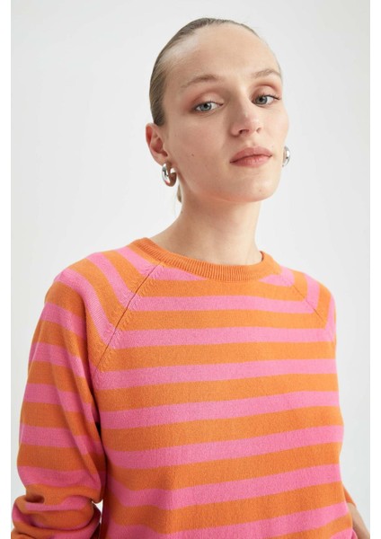 Relax Fit Bisiklet Yaka Kazak X0188AZ22WN