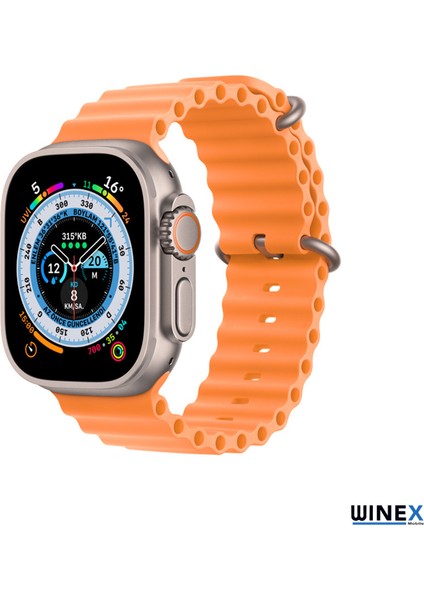 42-44MM Yeni Nesil Apple Uyumlu Akıllı Saat Kordonu Turuncu