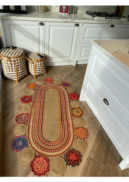 Milda Jüt Hasırlı Örgü Kilim 55 Jüt Halı