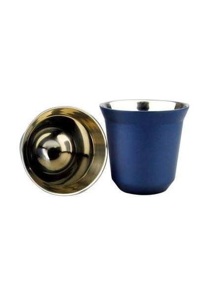 Espresso Kupalar 80Ml, Paslanmaz Çelik Espresso Bardaklar, Yalıtımlı Çay Kahve Kupalar Çift Duvar Kupaları Bulaşık Makinesi Güvenli | Kupalar (Mavi) (Yurt Dışından)