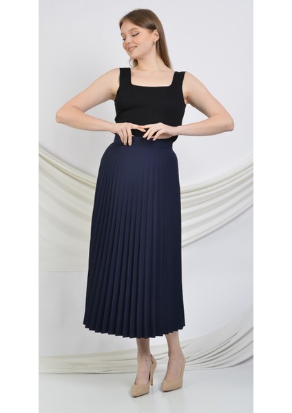 Kadın Plisoley Etek 781 Lacivert