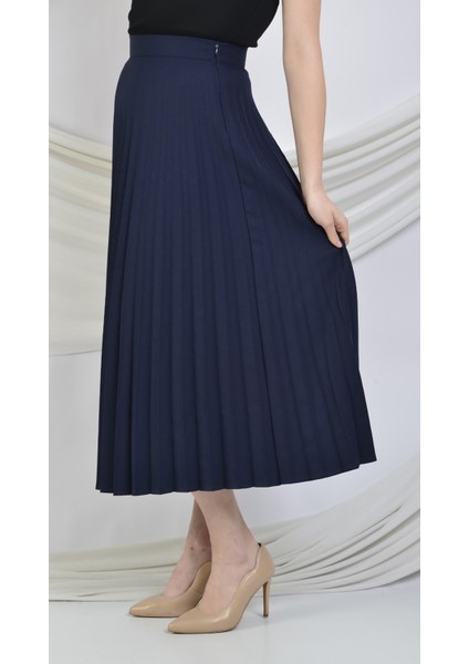Kadın Plisoley Etek 781 Lacivert modelleri