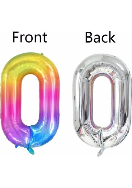 Gökkuşağı Rakam Denizkızı Kuyruk Istiridye Balon Set Balon Folyo Set Konsept Set Yaş Balon