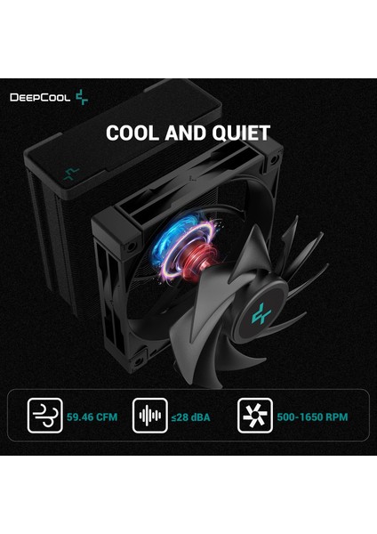 Deep Cool Deepcool AK400 Zero Dark Plus 120MM INTEL(1700P)-AMD Uyumlu Hava Soğutucu