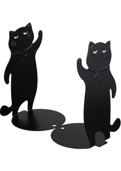 1 Çift Kedi Tasarım Bookend Demir Bookend Kitap Durdurucu Book Book Home Için Kitap Standı |