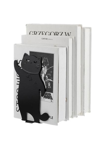 1 Çift Kedi Tasarım Bookend Demir Bookend Kitap Durdurucu Book Book Home Için Kitap Standı |