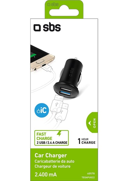 Sbs 0578 2 Çıkışlı Mini Araç Şarjı, 2, 400 Mah