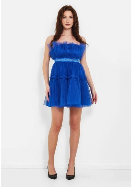 Kadın Tüllü Kabarık Mini Parti Elbisesi