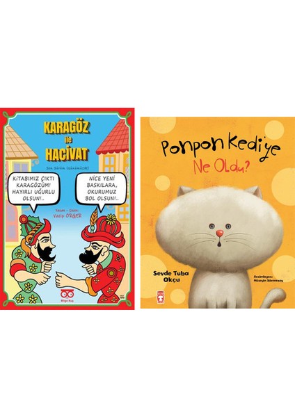 Karagöz ile Hacivat Son Sürüm / Ponpon Kedi’ye Ne Oldu? (Ciltli) (2 Kitap Set) - Sevde Tuba Okçu