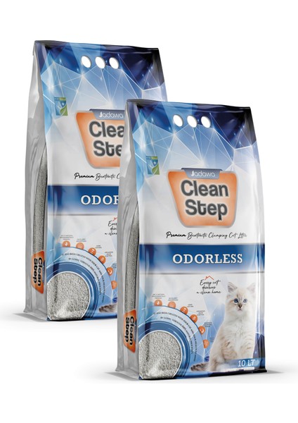 Clean Step Kokusuz Ince Taneli Kedi Kumu 10 Lt 2 Adet