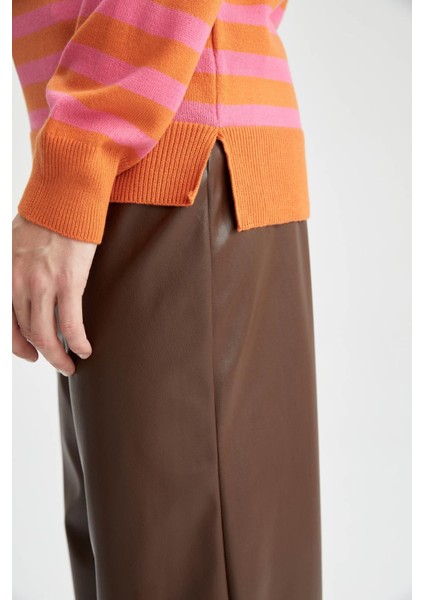 Relax Fit Bisiklet Yaka Kazak X0188AZ22WN