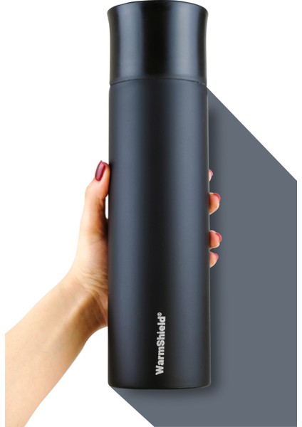 Mat Siyah Çift Katmanlı Paslanmaz Çelik Termos Bardak 750 ml Kahve ve Çay Termosu