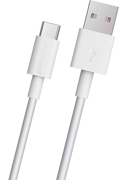 PSM30 1 Metre Süper Hızlı Type-C (Android ve Diğer) Şarj Kablosu Beyaz