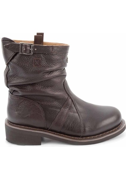 Dark Brown Leather Kadın Bot & Bootie HD0777063403 fiyatları