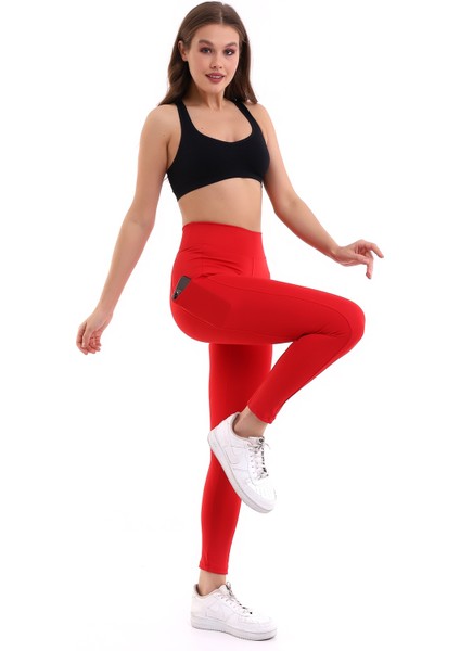 Bayan Uzun Tayt Cepli Yüksek Bel Toparlayıcı Sporcu Taytı modelleri