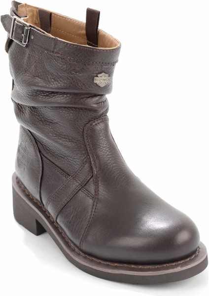 Dark Brown Leather Kadın Bot & Bootie HD0777063403 modelleri