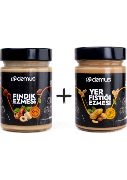 Yer Fıstığı Ezmesi 330 gr + Demus Fındık Ezmesi 330 gr