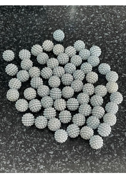 Delikli Inci Boncuk Mavi Renk1 Paket 50 Adet 1cm