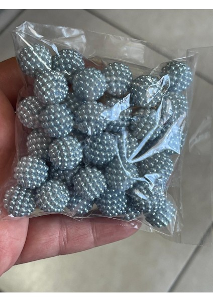Delikli Inci Boncuk Mavi Renk1 Paket 50 Adet 1cm modelleri