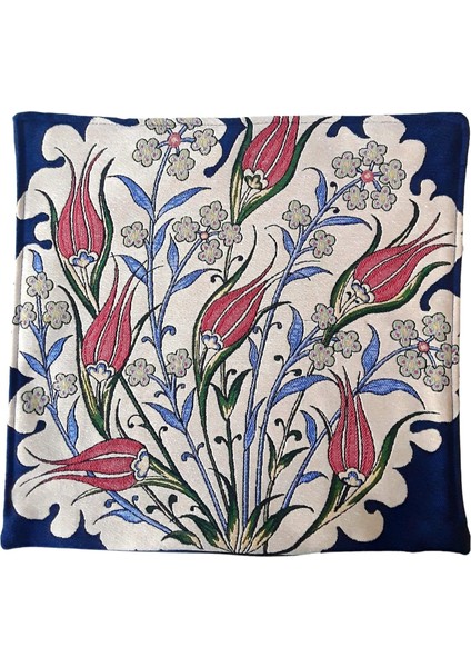 Dokuma Osmanlı Çini Motifli Yastık Kılıfı
