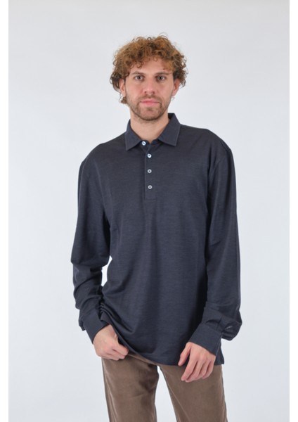 Oversize Uzun Kol Polo Yaka Erkek Sweatshirt - Günlük & Şık indirimleri