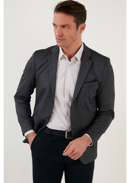 Regular Fit 6 Drop Tek Yırtmaçlı Blazer Ceket Erkek Ceket 216FASERA