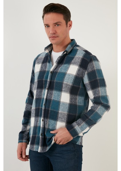 Ekoseli Uzun Kollu Slim Fit Kışlık Gömlek Erkek Gömlek CF21W112844 fırsatları
