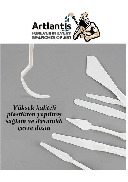 Plastik Spatül 5 Li Set Resim ve Heykel Plastik Spatula Esnek Plastik Palet Bıçağı 1 Paket